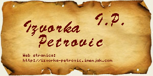 Izvorka Petrović vizit kartica